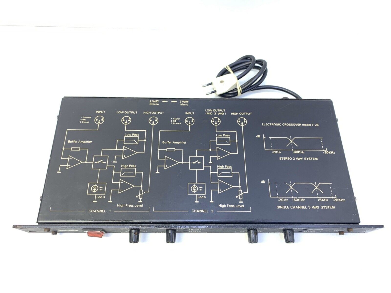 BOSS ACUSTIC Professional ELECTRONIC CROSSOVER model F26 3 Way Working Good Look
