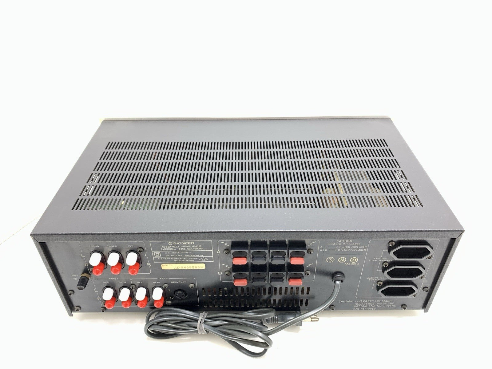 PIONEER SA 508 Stereo HiFi Amplifier 25+25 Watts RMS Vintage 1979 WORK GOOD LOOK
