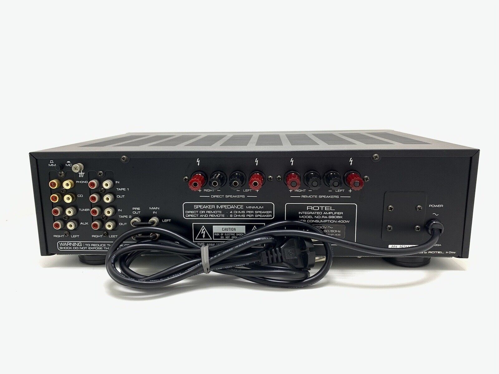 ROTEL RA-980BX Stereo Integrated Amplifier 200 Watts RMS Vintage 1991 Good Look