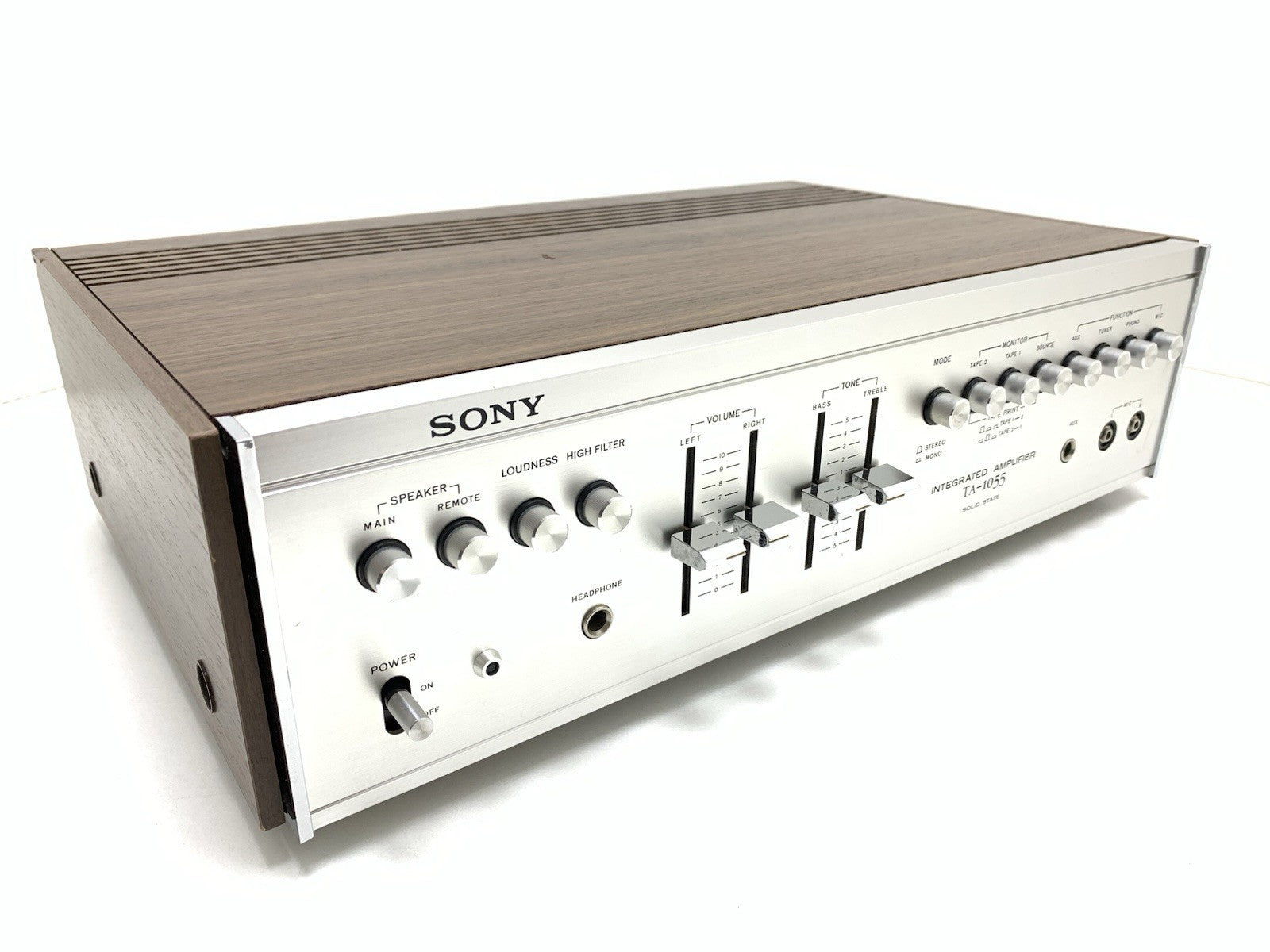 SONY TA 1055 Integrated Stereo Amplifier 23+23 W RMS Vintage 1973 WORK Good Look