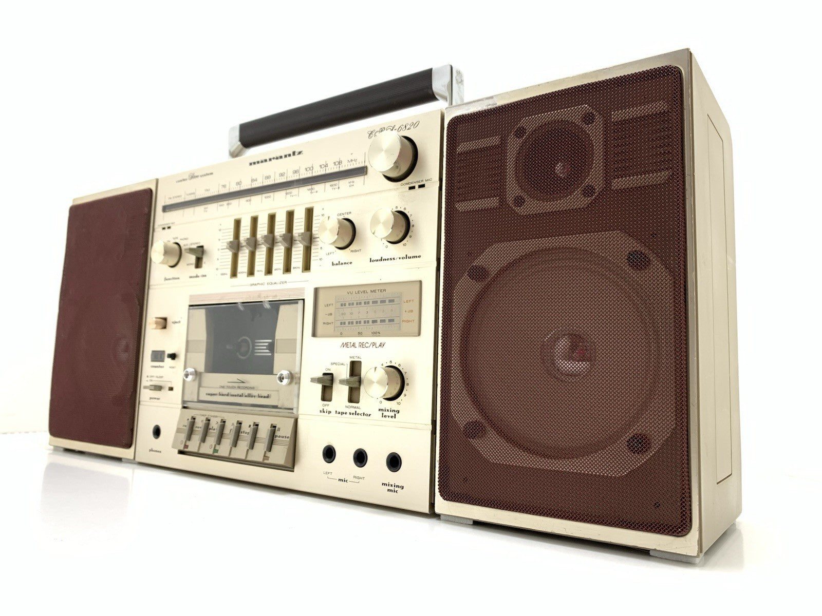 MARANTZ CRS 6820 RARE BOOMBOX STEREO Radio Cassette Vintage 1981 WORK Good Look