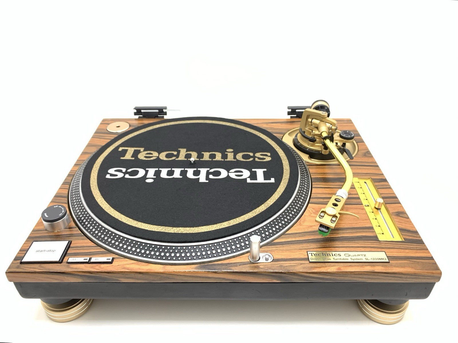 TECHNICS SL 1200 MK2 WOOD and GOLD Direct Drive Turntable Vintage WORK LIKE NEW