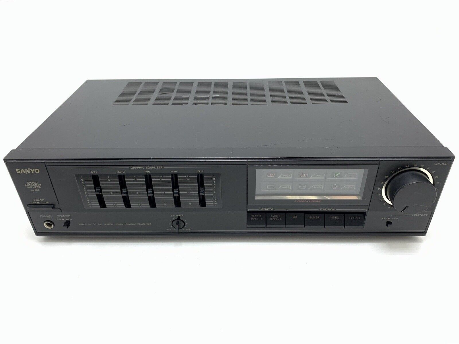 SANYO JA 289 Stereo Integrated Amplifier 25+25 Watts Vintage 1988 WORK Good Look