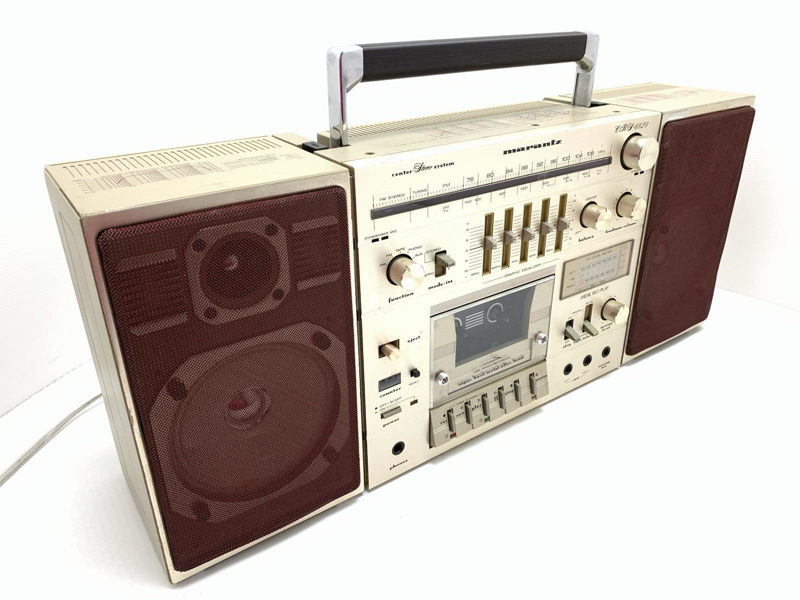 MARANTZ CRS 6820 RARE BOOMBOX STEREO Radio Cassette Vintage 1981 WORK Good Look