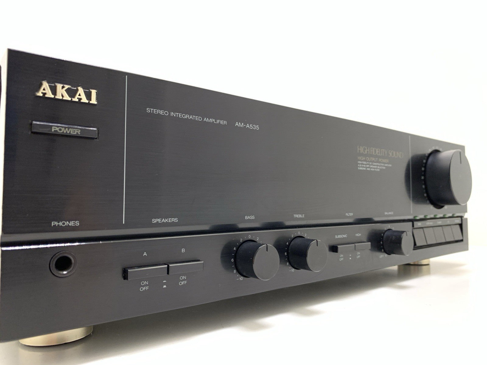 AKAI AM A535 Stereo Integrated Amplifier 60+60 W RMS Vintage 1998 WORK Good Look