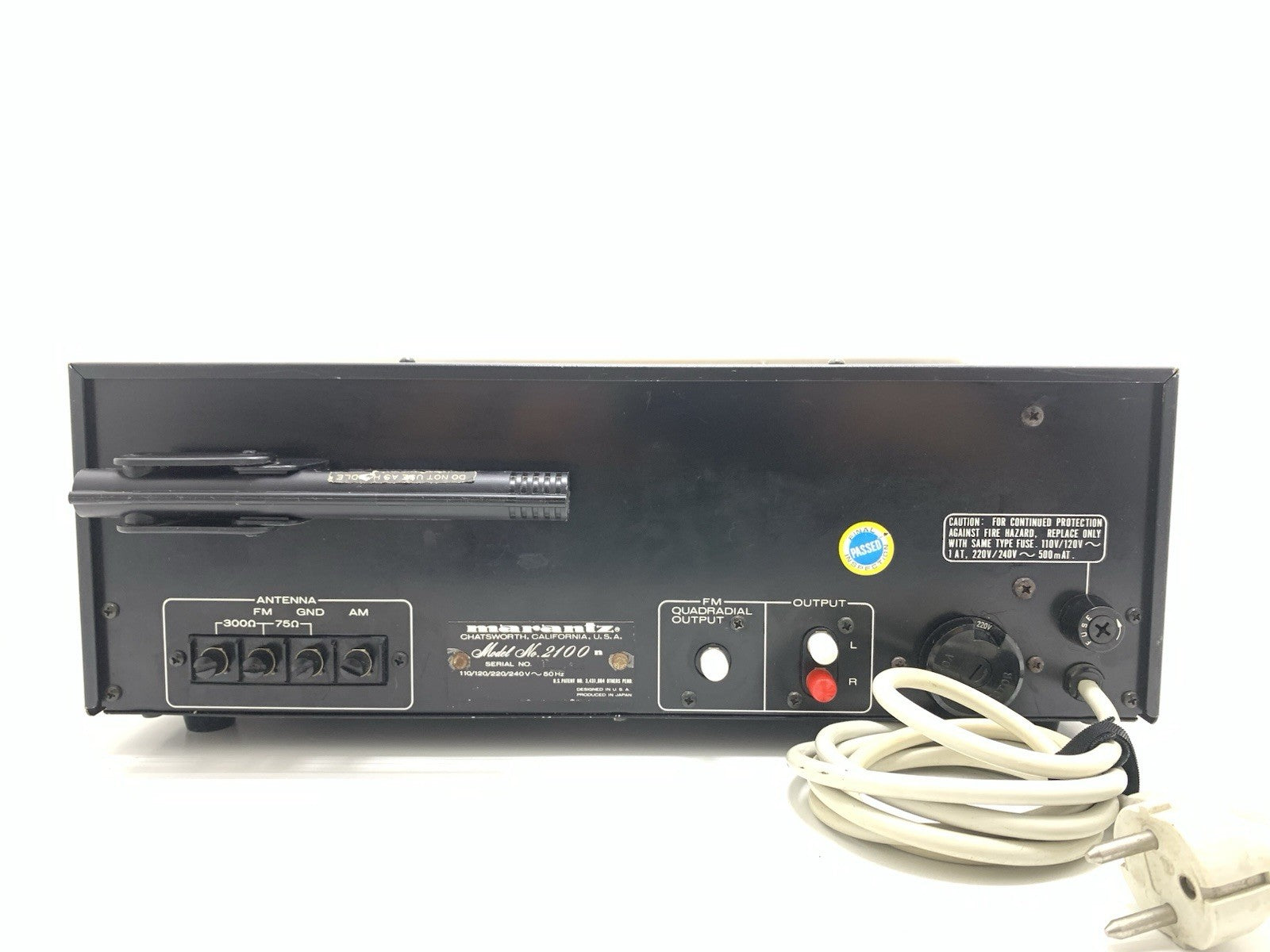 MARANTZ Model 2100 AM/FM Stereo Analog Gyro-Touch Tuner Vintage WORK Good Look