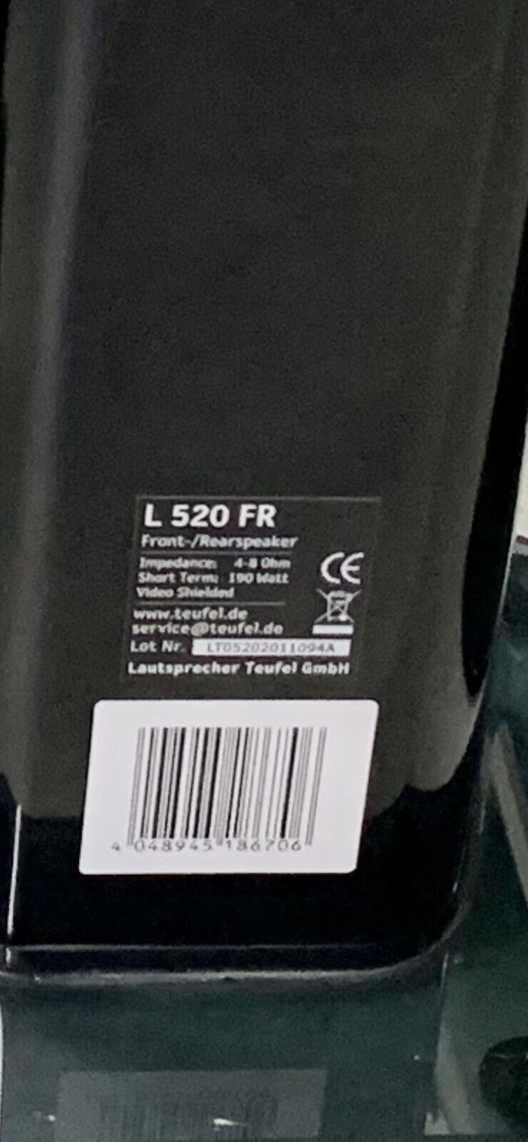 TEUFEL L 520 FR 4 Frontal Rear Speakers 190 WRMS High End WORK Germany Good Look
