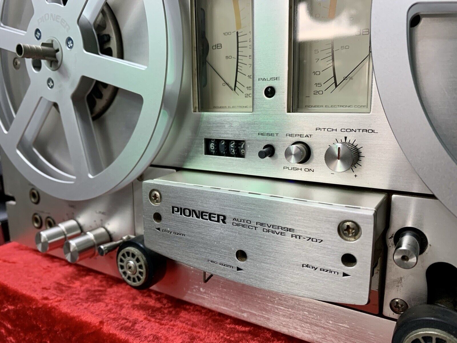 PIONEER RT 707 Reel to Reel 4 Track 7" Tape Vintage 1977 AutoReverse WORK Good L