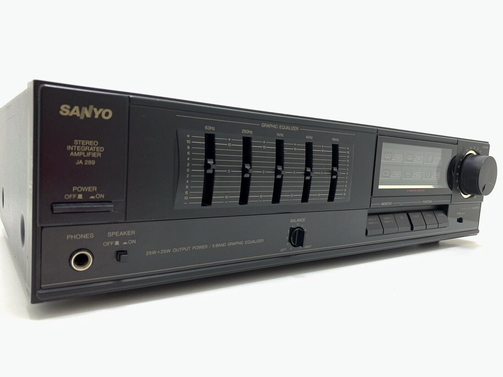 SANYO JA 289 Stereo Integrated Amplifier 25+25 Watts Vintage 1988 WORK Good Look