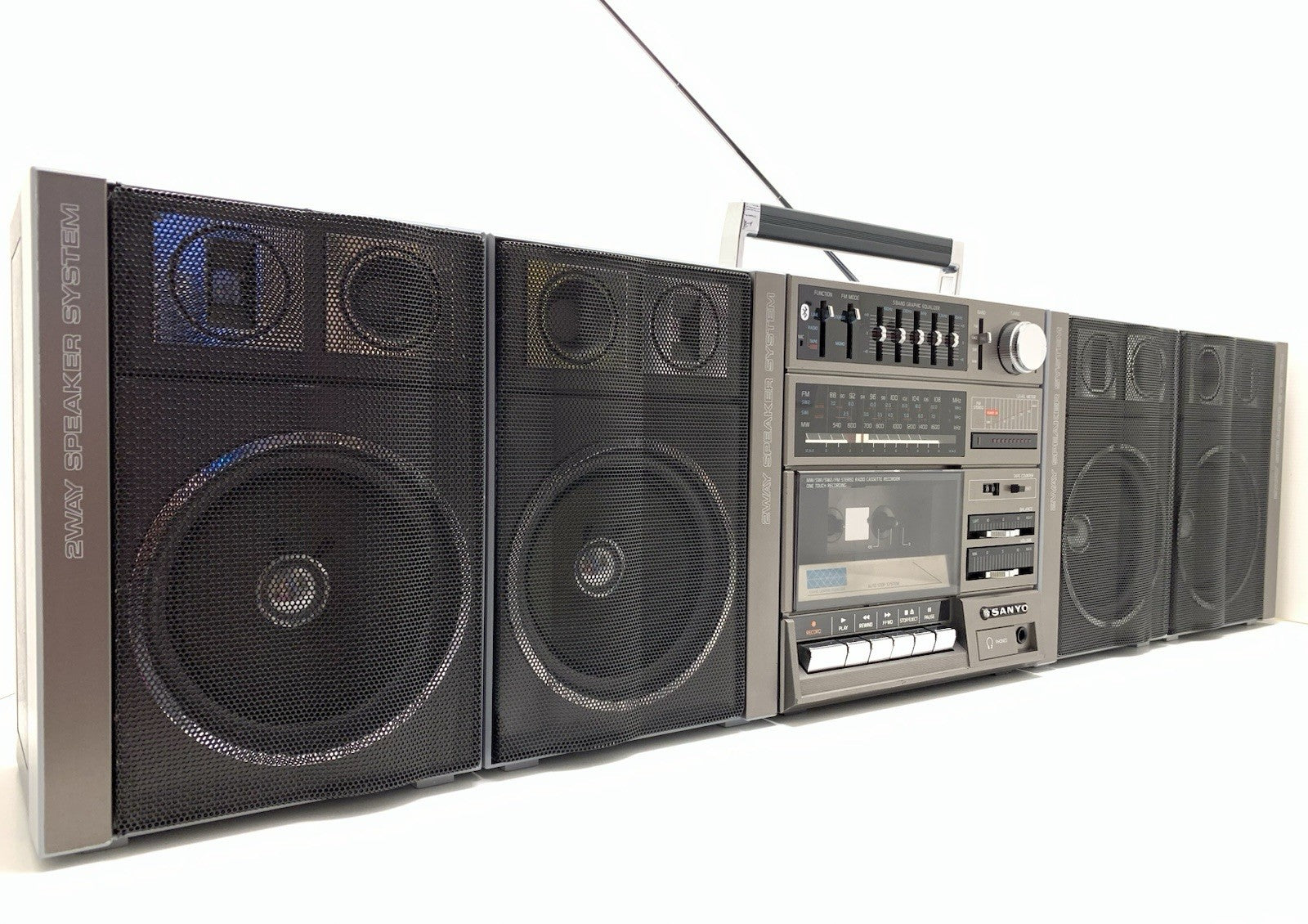SANYO C 15 Exclusive BIG BOOMBOX STEREO Radio Cassette BLUETOOTH Work Good Look