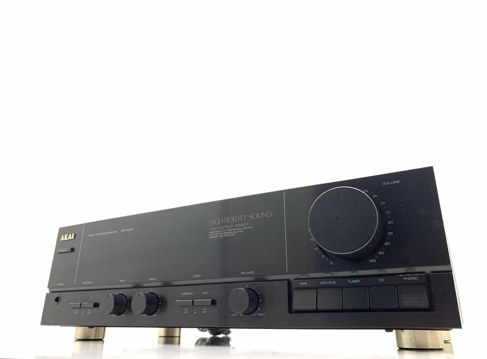 AKAI AM A535 Stereo Integrated Amplifier 60+60 W RMS Vintage 1998 WORK Good Look