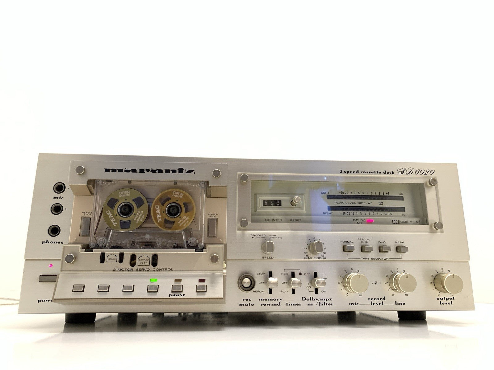 MARANTZ SD 6020 Stereo Cassette Deck 2 Speed Vintage 1980 Hi End WORK Good Look
