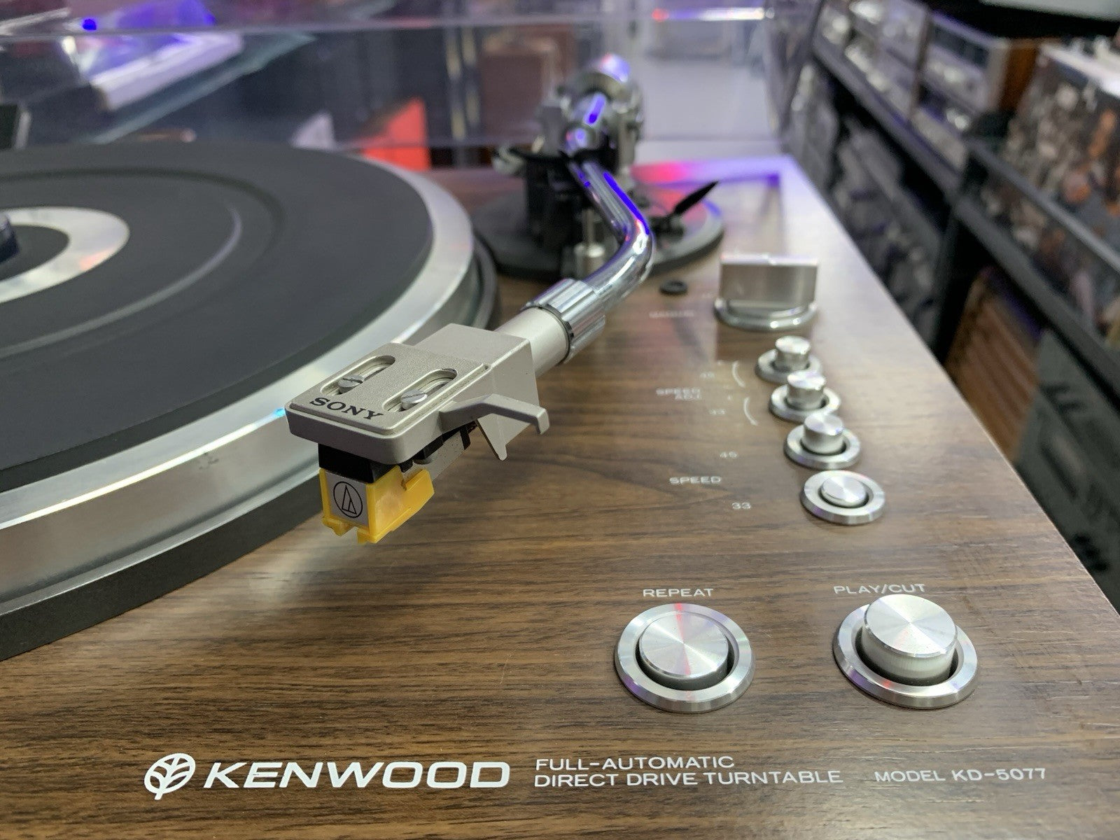 KENWOOD KD-5077 Turntable Direct Drive Fully Automatic Vintage WORKING Good Look