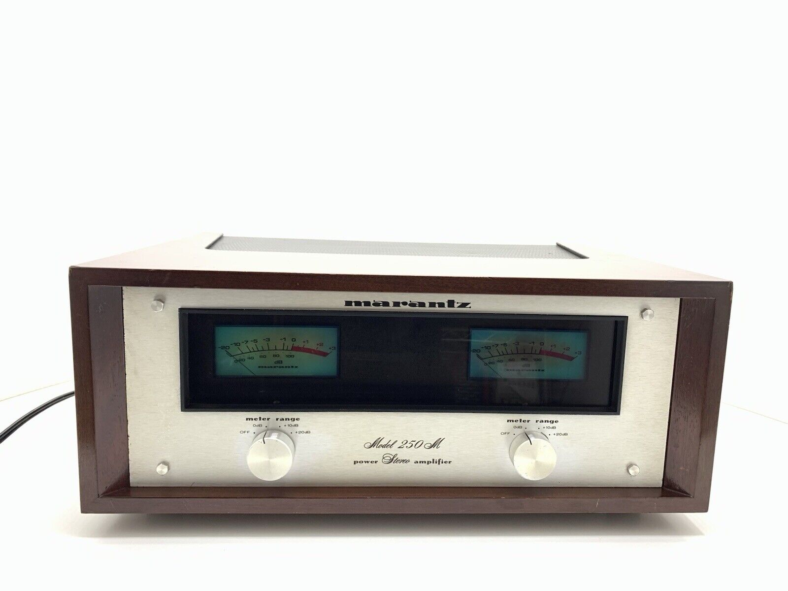 MARANTZ 250M Stereo Power Amplifier Wood Box 250WRMS Vintage 1976 WORK Good Look