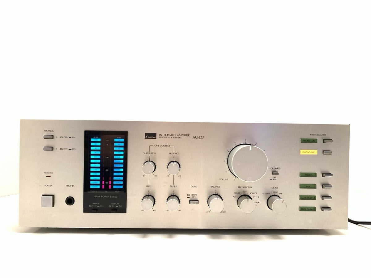 SANSUI AU D7 Integrate Stereo Amplifier 65+65 Watts RMS Vintage 1980 Good Look