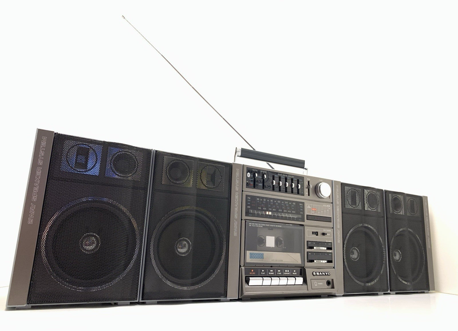 SANYO C 15 Exclusive BIG BOOMBOX STEREO Radio Cassette BLUETOOTH Work Good Look