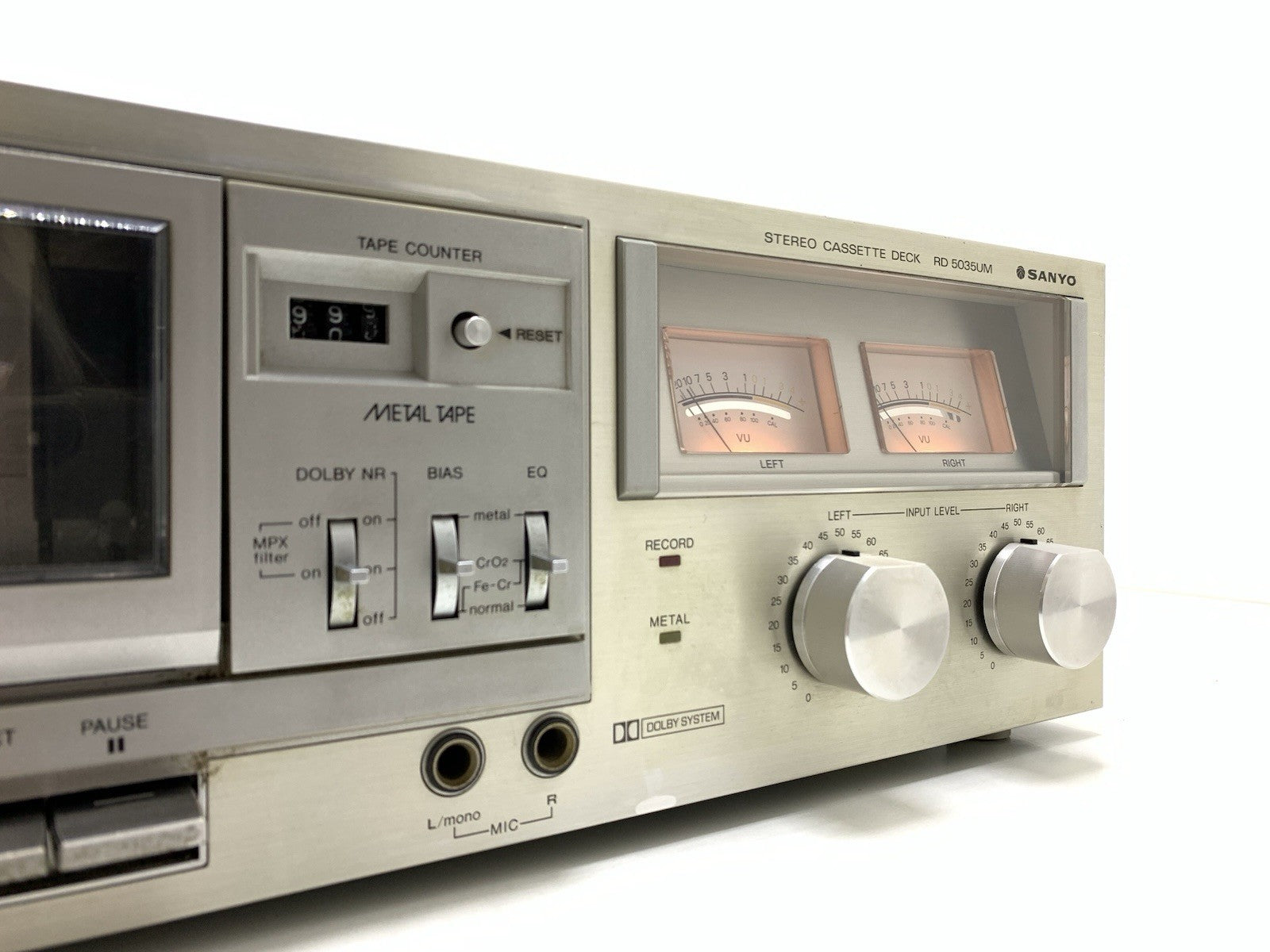 SANYO RD 5035 UM Stereo Cassette Tape Deck 2 Head Vintage 1979 Work Good Look