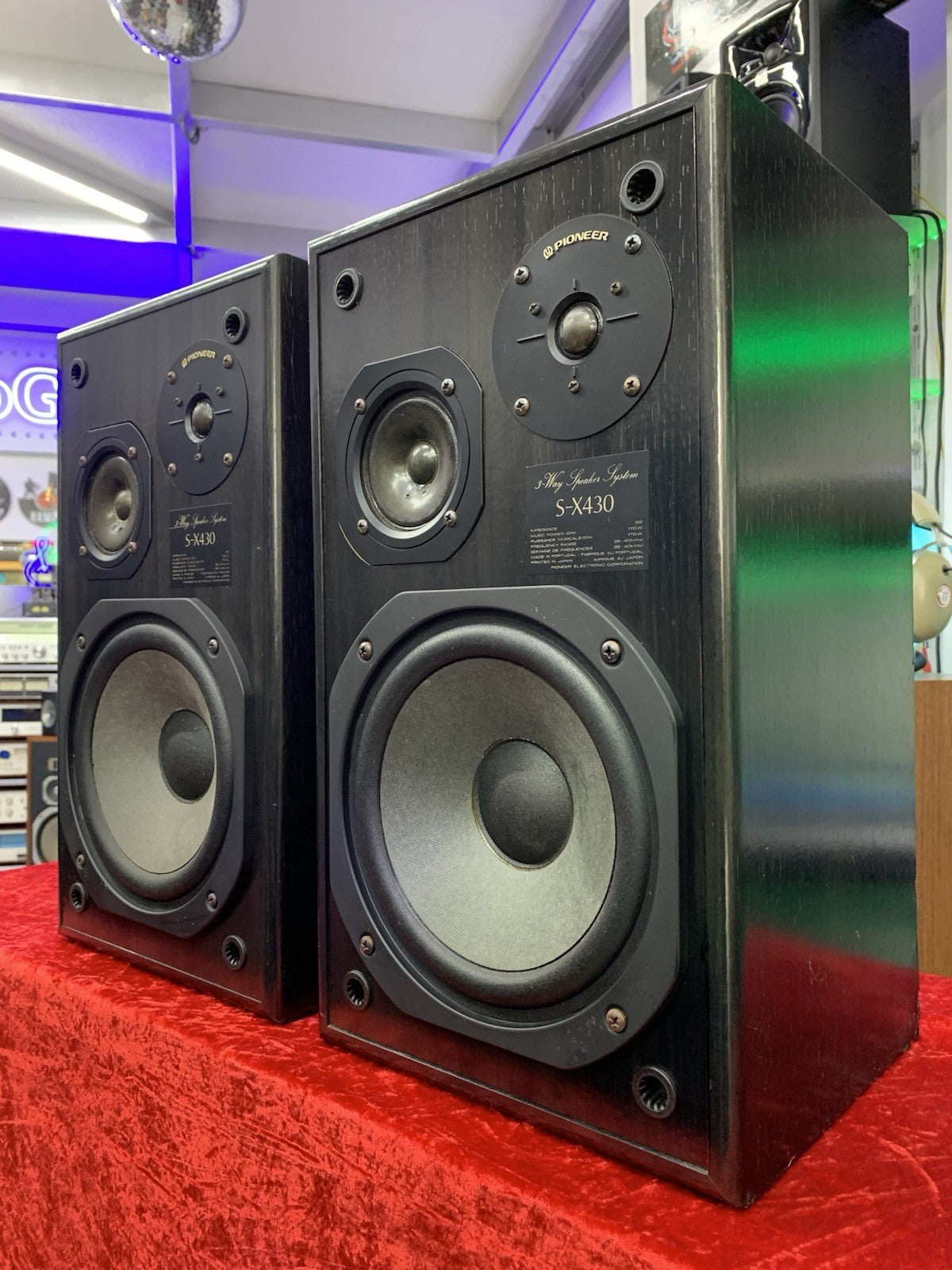 PIONEER S X430 Original 3 Way SPEAKERS 170 Watts RMS Vintage 1987 WORK GOOD LOOK