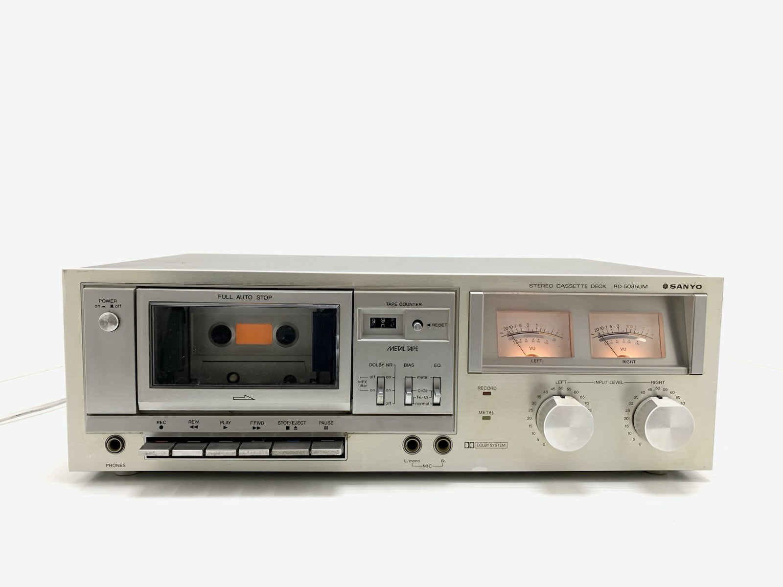 SANYO RD 5035 UM Stereo Cassette Tape Deck 2 Head Vintage 1979 Work Good Look