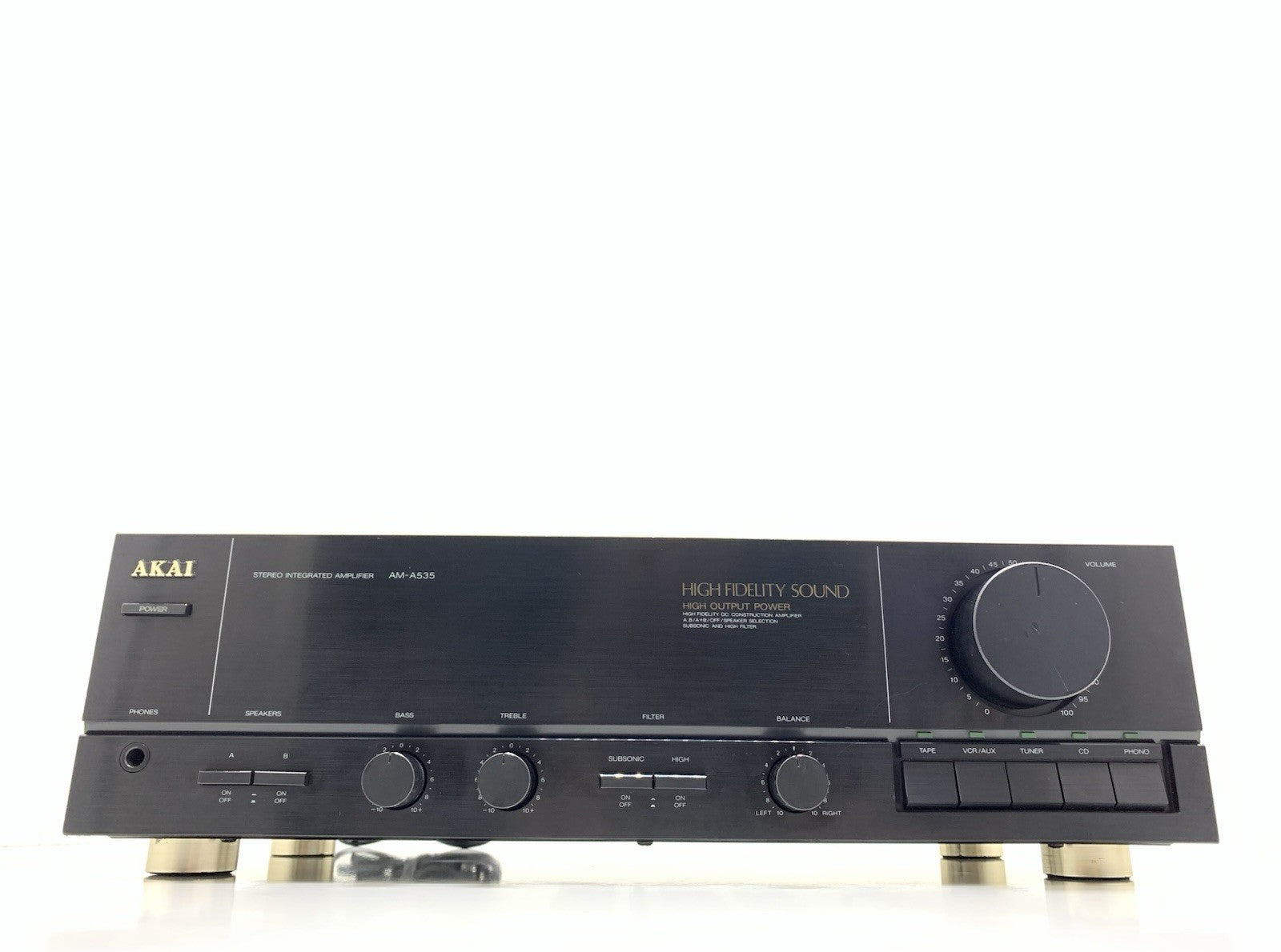 AKAI AM A535 Stereo Integrated Amplifier 60+60 W RMS Vintage 1998 WORK Good Look