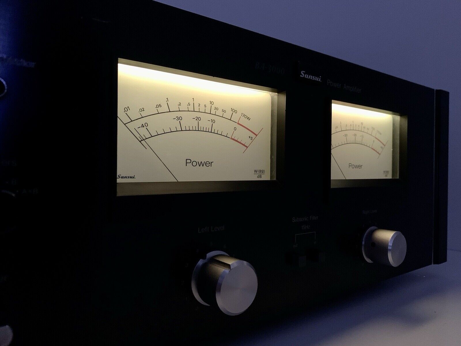 SANSUI BA-3000 Stereo Power Amplifier 170+ 170 W RMS Vintage 1975 WORK Good Look