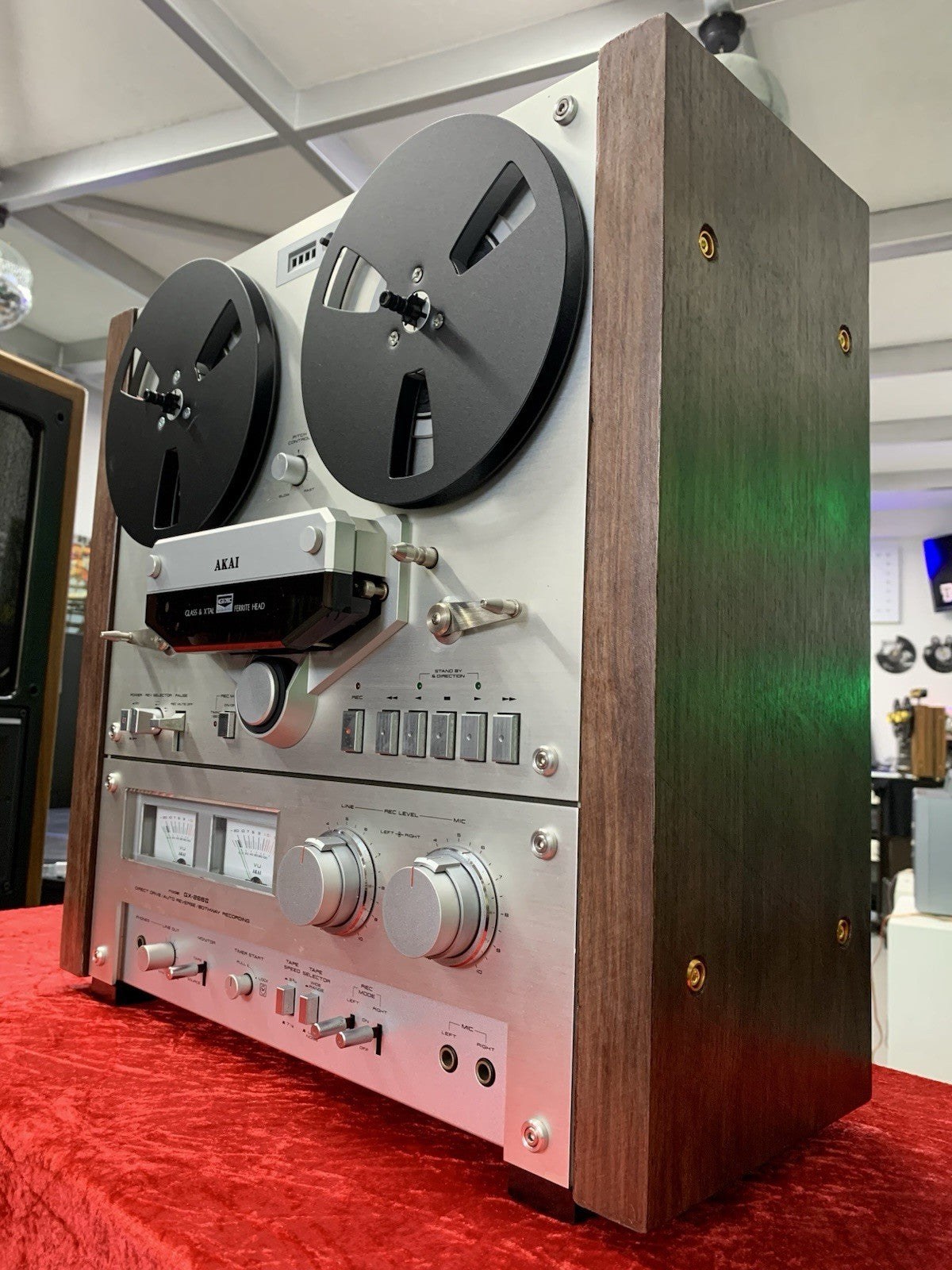 AKAI GX 266 II Open Reel Tape 4 Track 6 Heads Vintage Auto Reverse WORK GoodLook