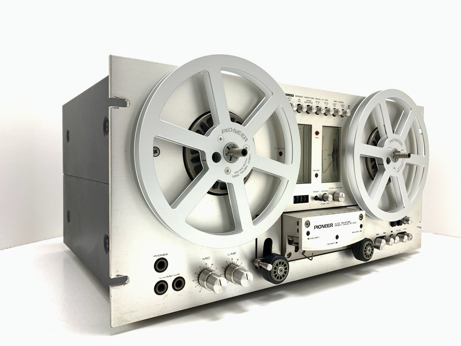 PIONEER RT 707 Reel to Reel 4 Track 7" Tape Vintage 1977 AutoReverse WORK Good L