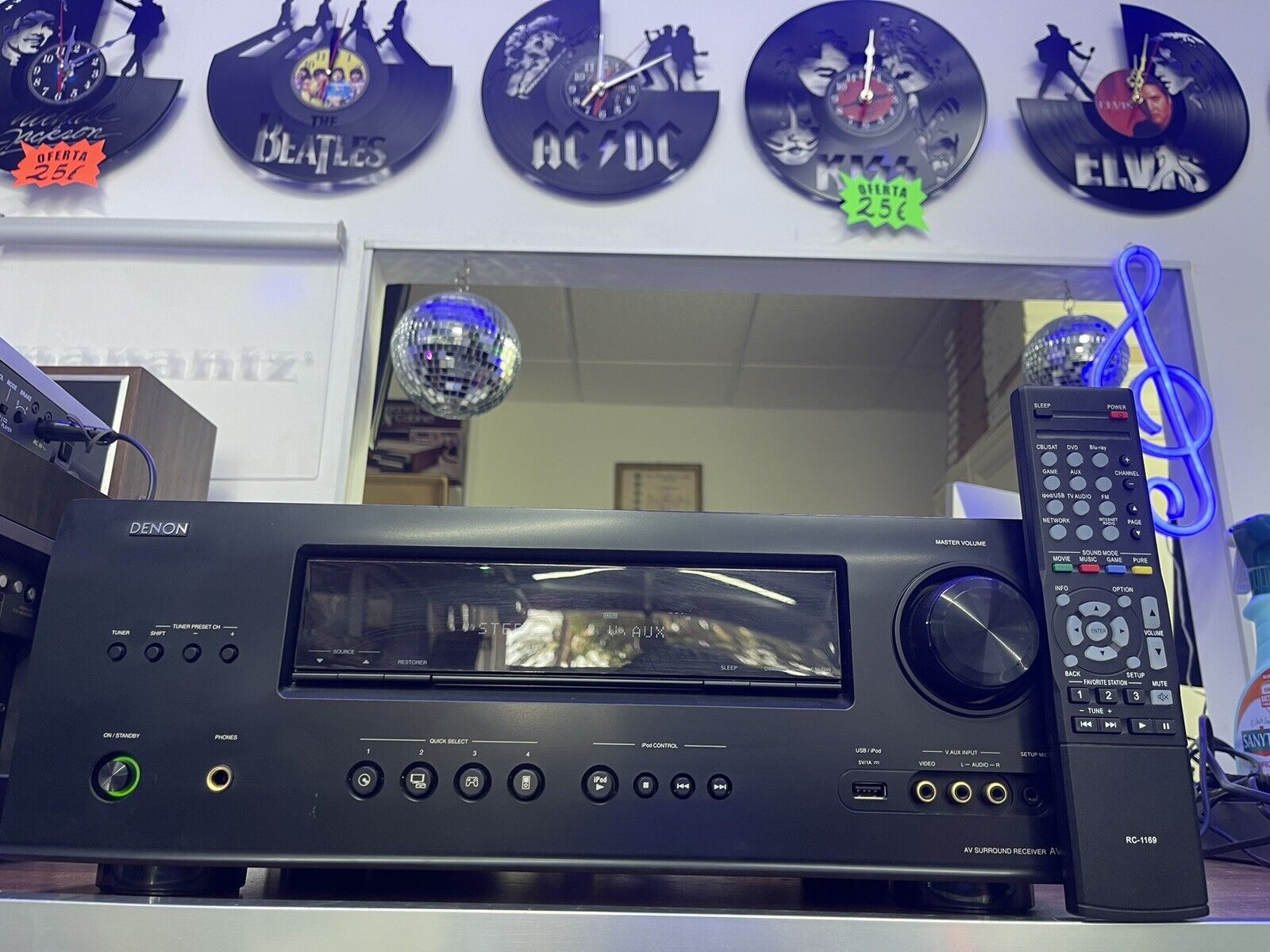 DENON AVR 1612 Digital HD 5.1 Receiver Ipod Iphone USB 5X 120Watts RMS Good Look