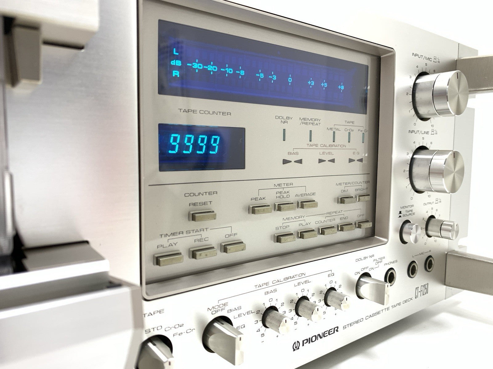 PIONEER CT F1250 RACK 3 Head Stereo Tape Deck BLUE LINE Vintage WORK Good Look