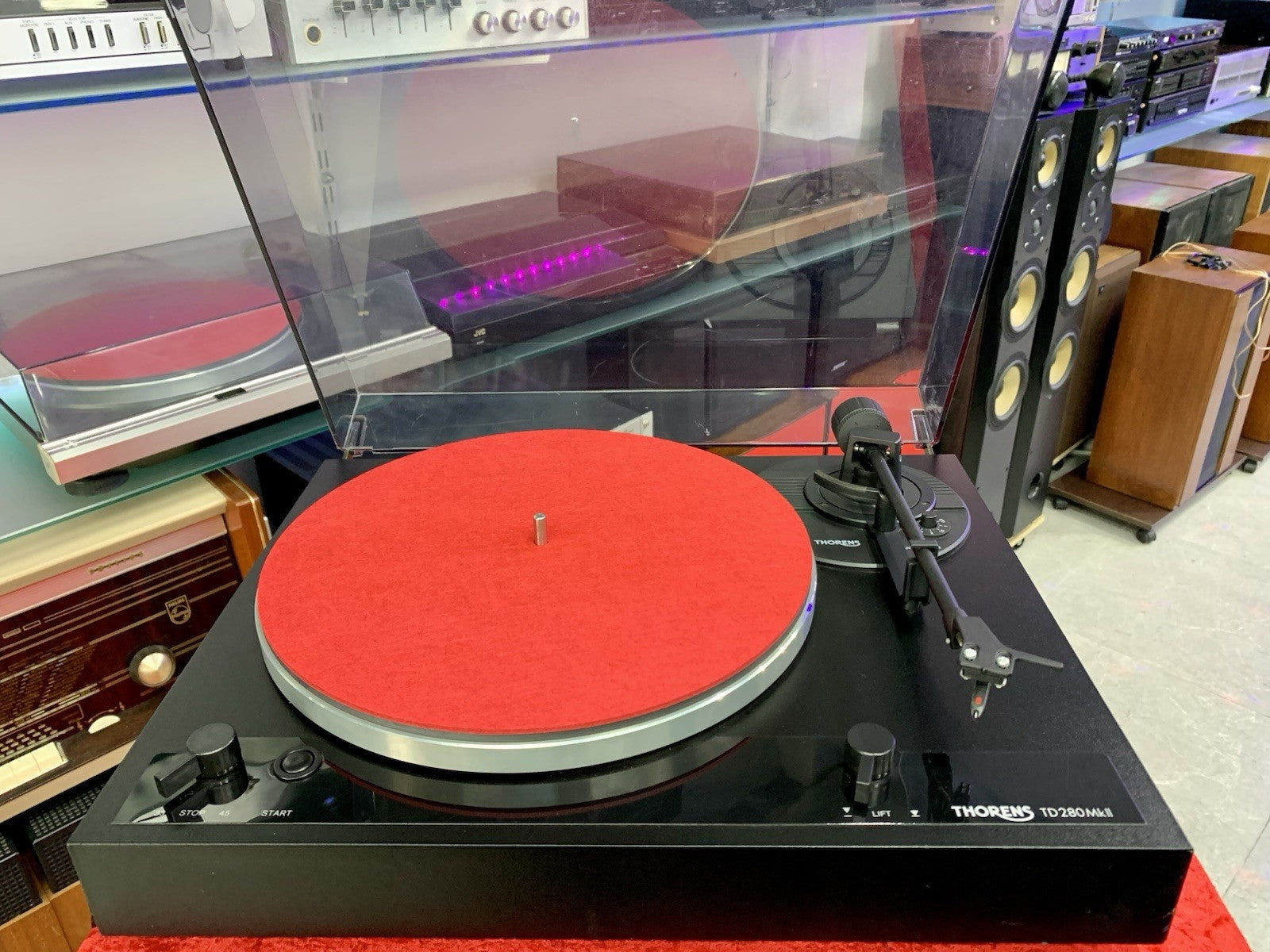 THORENS TD 280 MK2 Turntable Belt Drive 2Speed Semi Automatic +ORTOFON WORK Good