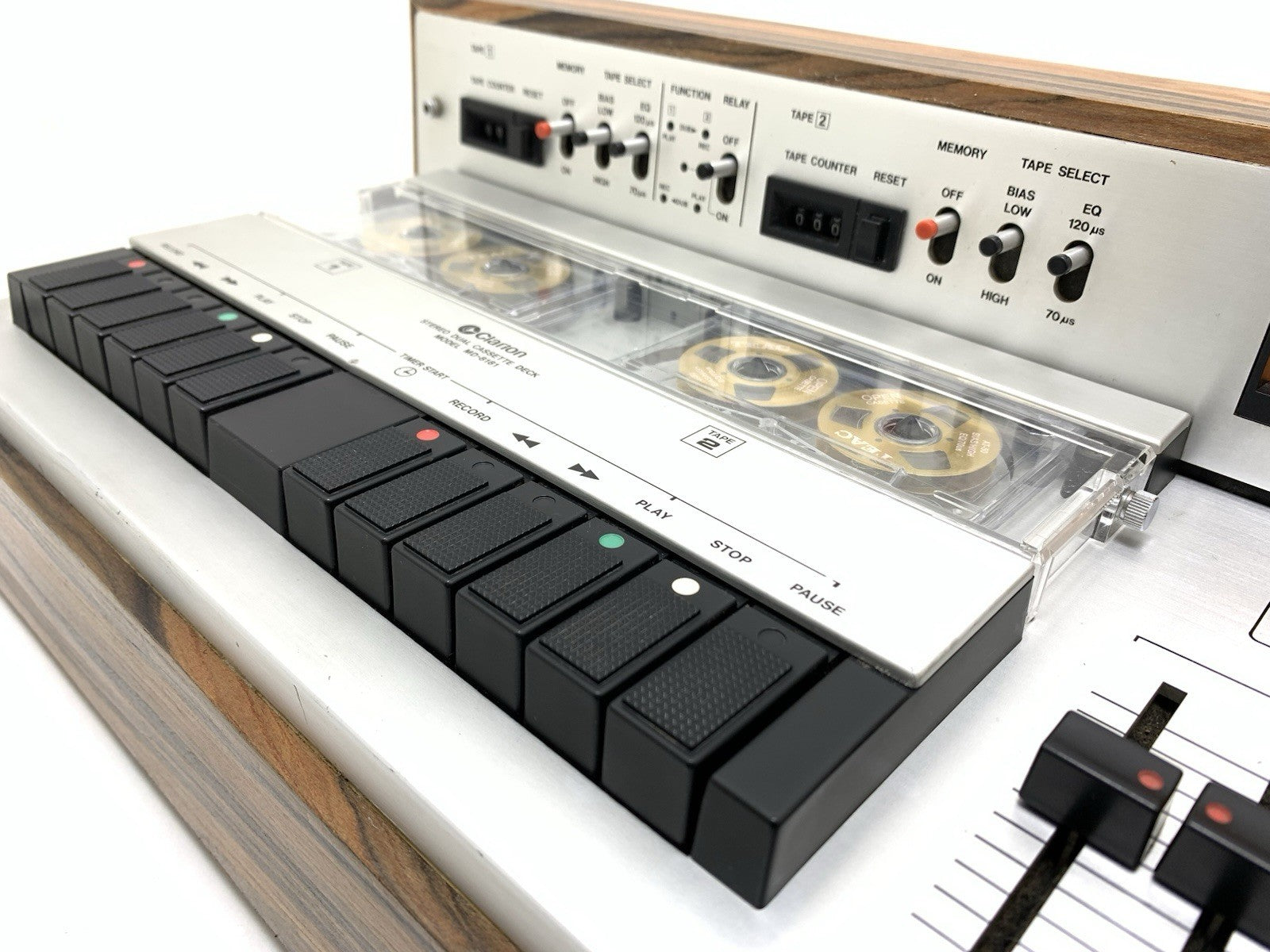 CLARION MD 8181A Stereo RARE Doble Cassette Tape Deck Vintage WORK Good Look