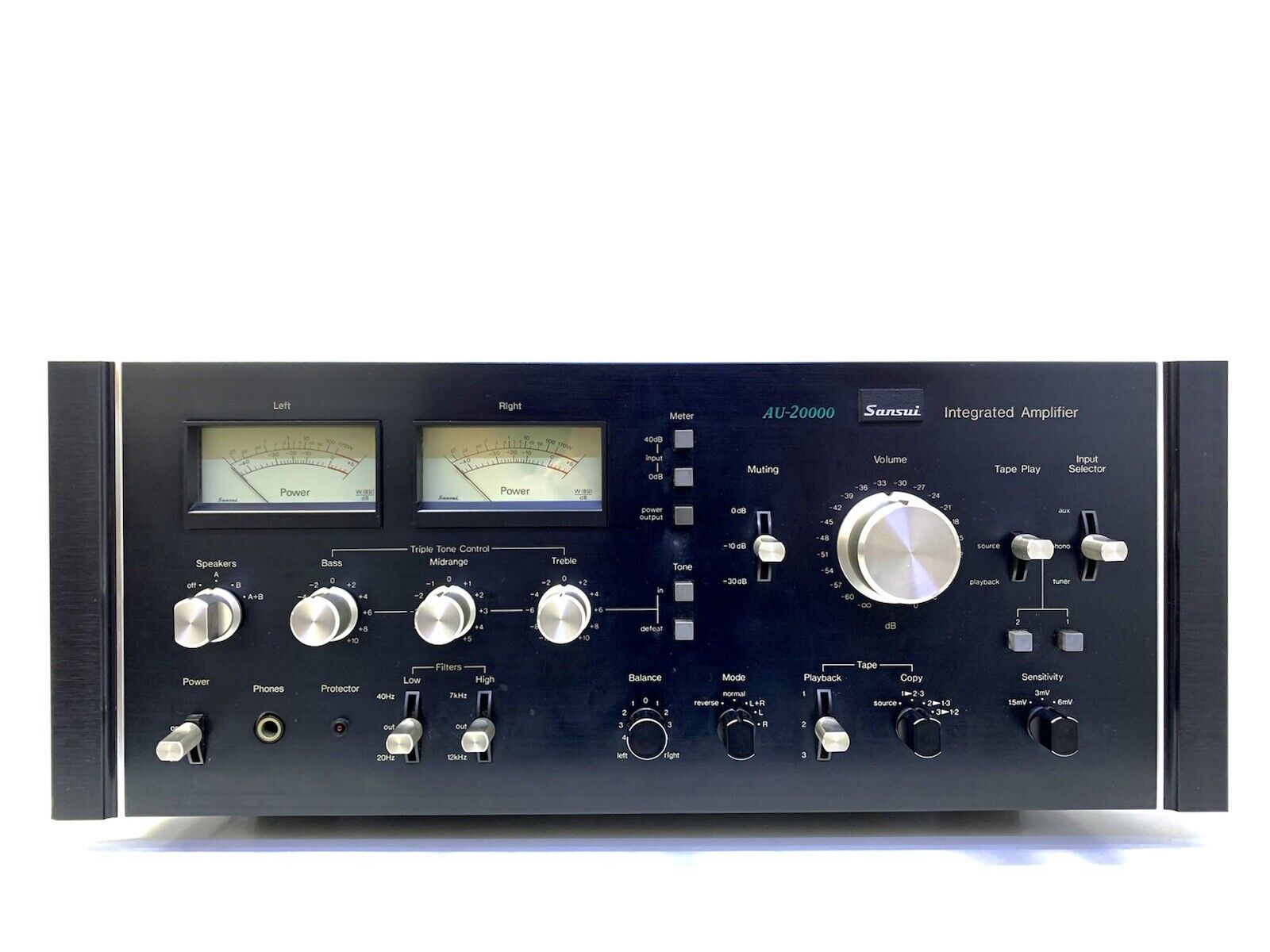 SANSUI AU 20000 Integrated Stereo Amplifier 2 X 170 WRMS Vintage 1975 Good Look