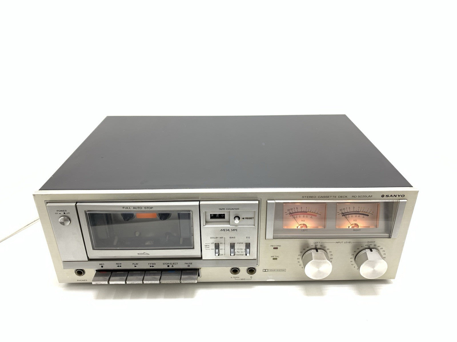 SANYO RD 5035 UM Stereo Cassette Tape Deck 2 Head Vintage 1979 Work Good Look
