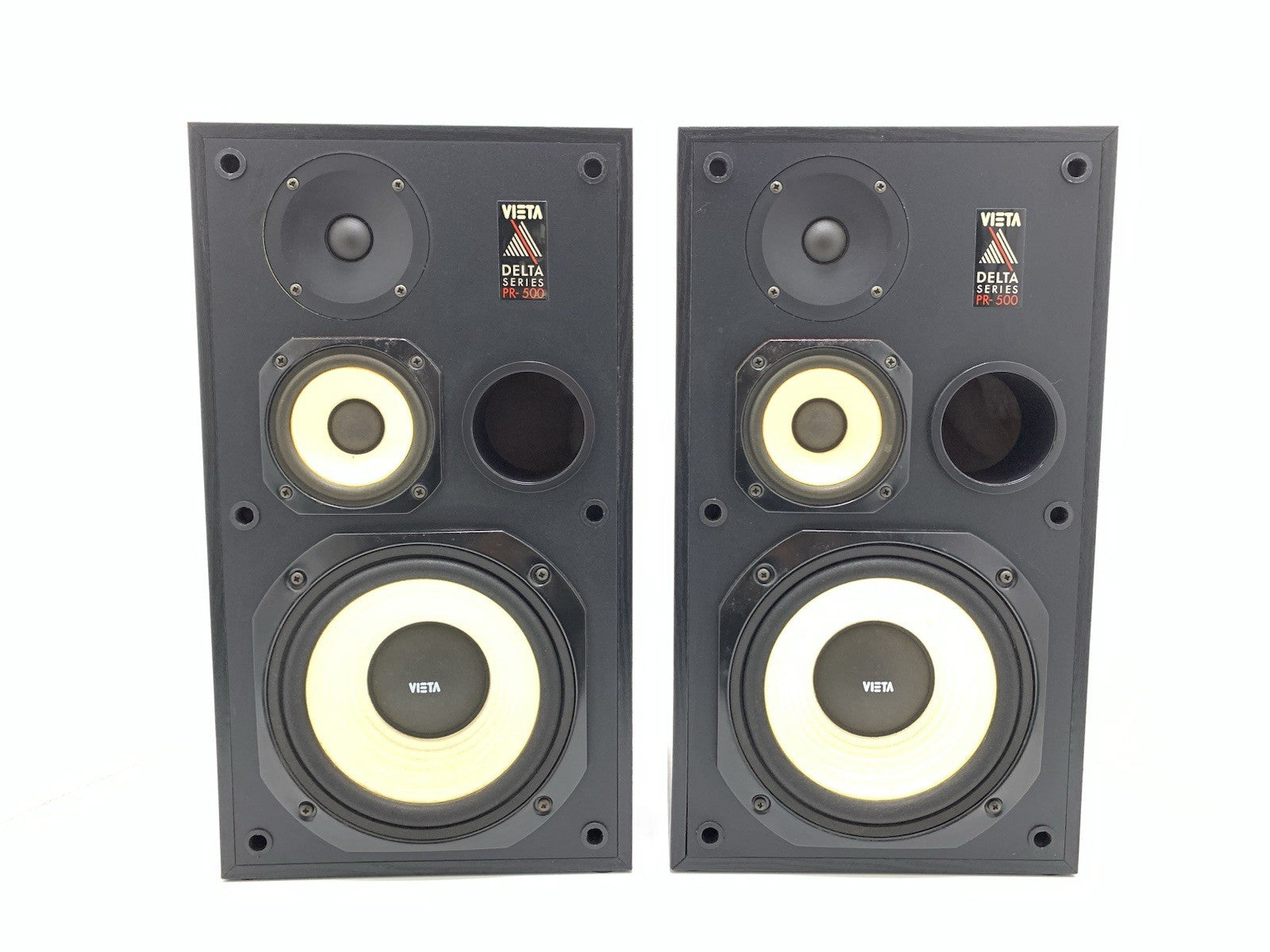 VIETA PR 500 DELTA Series Speakers 3 Way 80Watts RMS Vintage 1991 WORK Good Look