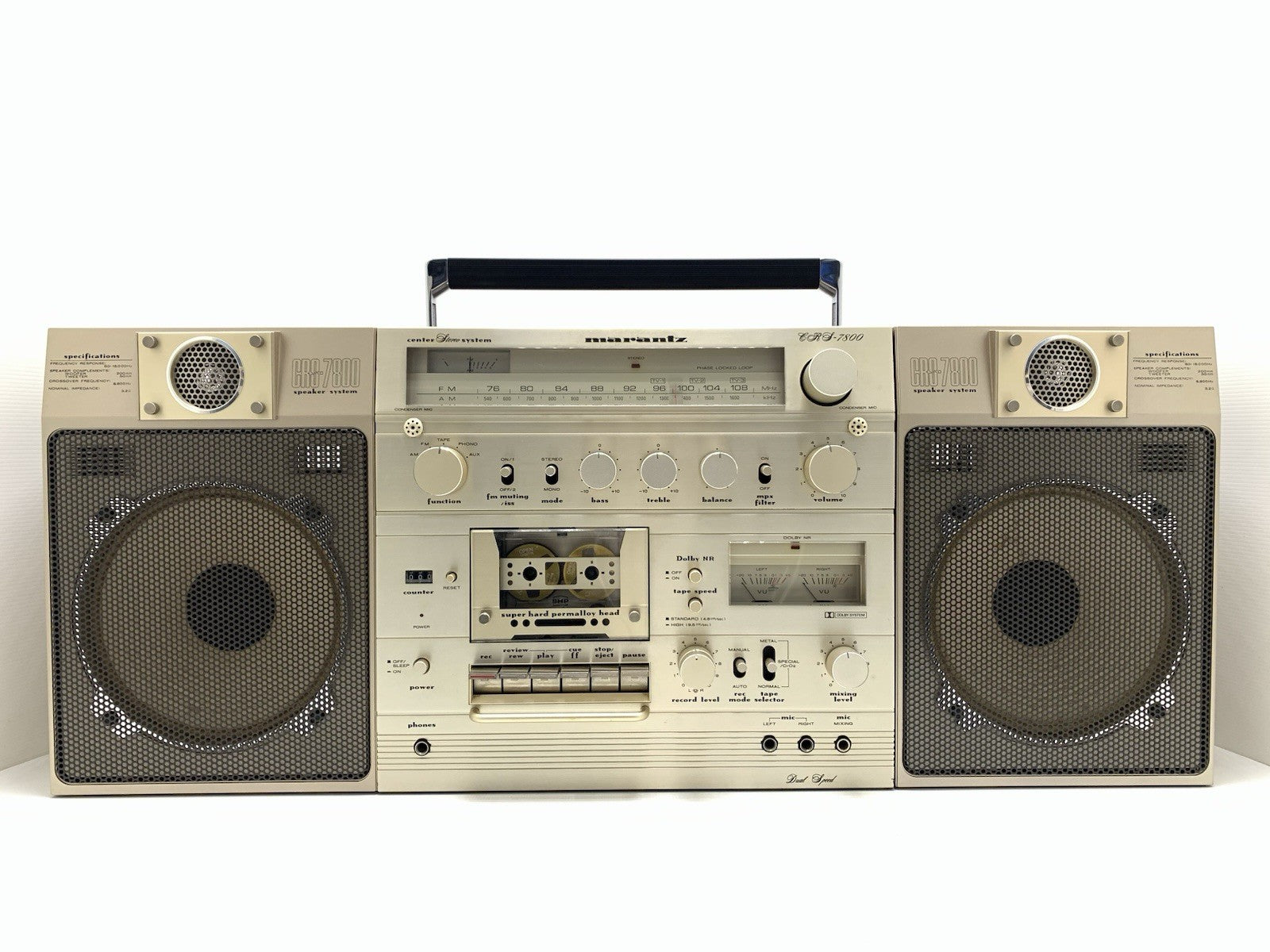 MARANTZ CRS 7800 BIG BOOMBOX STEREO Radio Cassette Vintage 1979 WORK Good Look