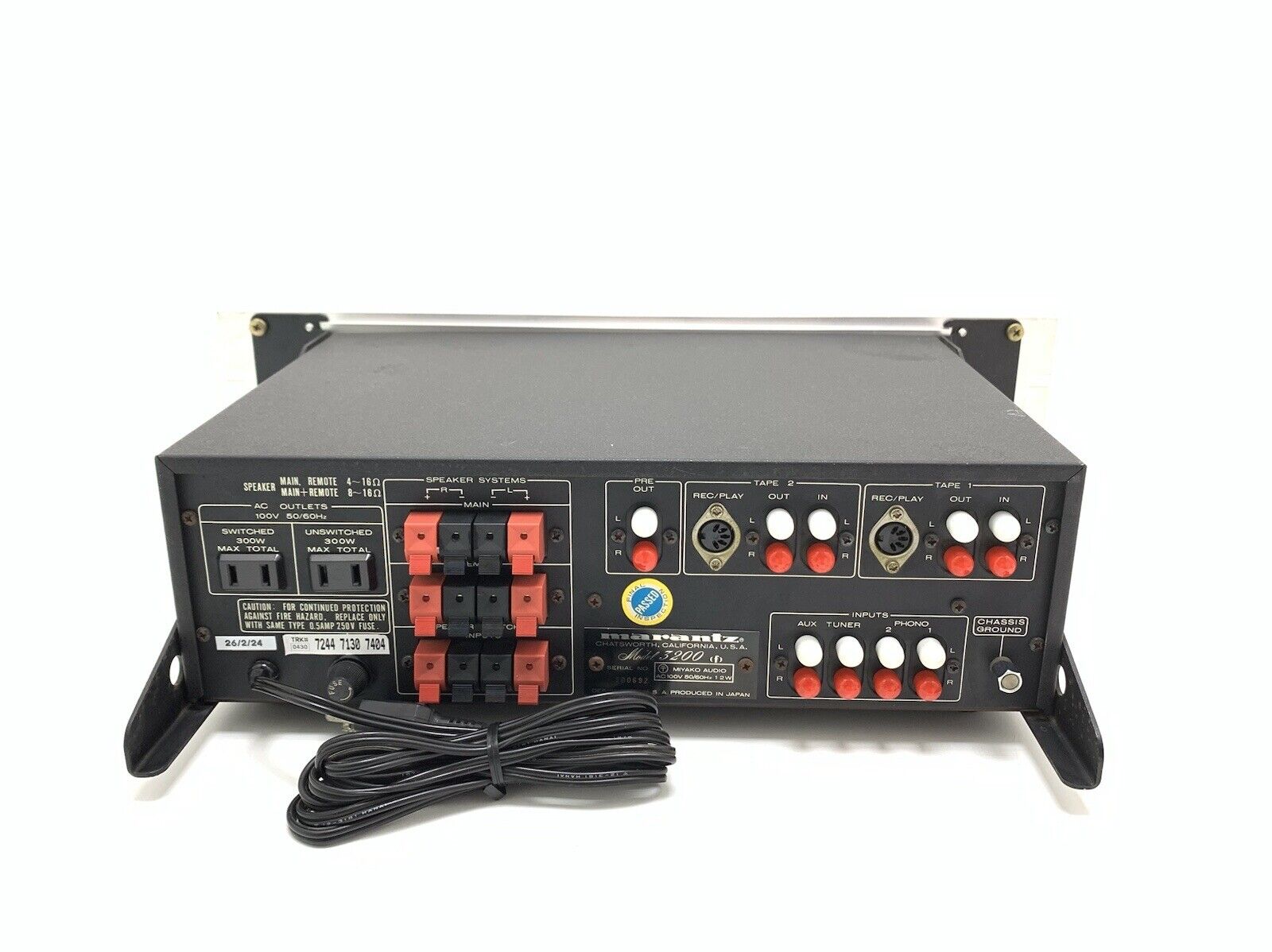 MARANTZ Model 3200 RACK 19" Stereo Pre Amplifier Vintage 1976 HiFi Work GoodLook