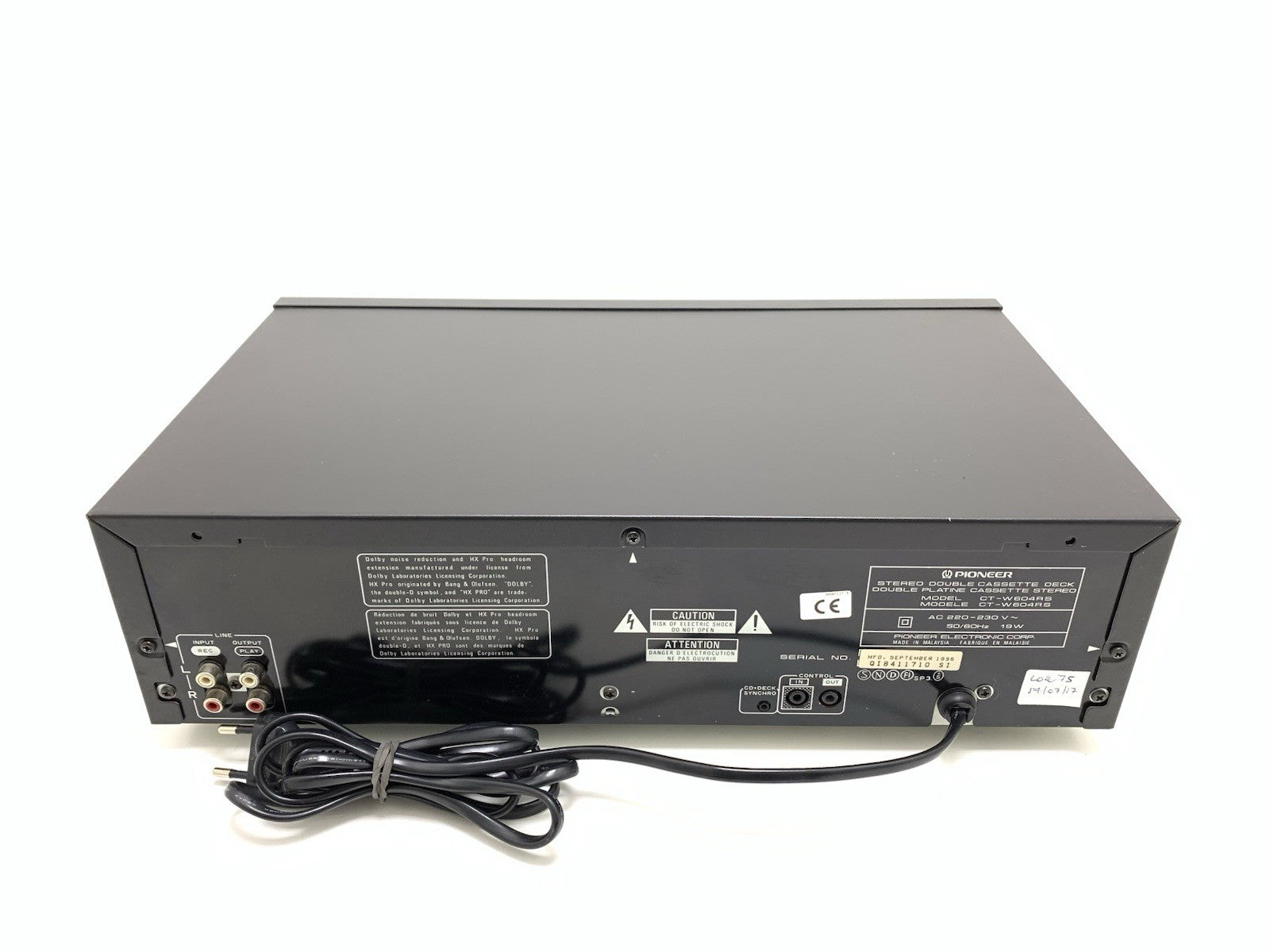 PIONEER CT W604RS Stereo DOBLE Cassette Tape Deck AUTO Reverse WORKING Good Look