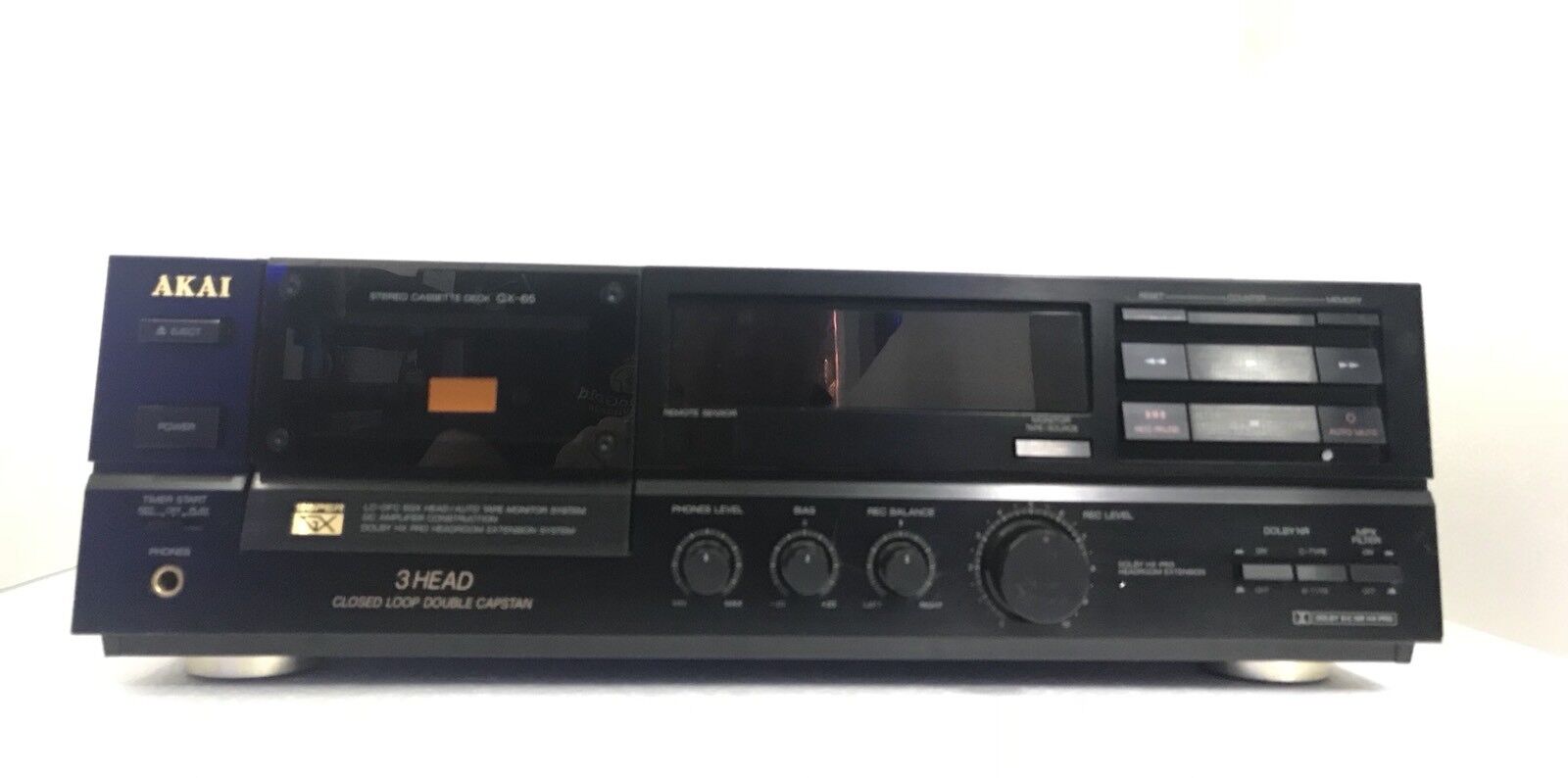 AKAI  GX-65 Stereo Cassette Deck 3 Head Vintage 1990 Refurbished WORK Good Look