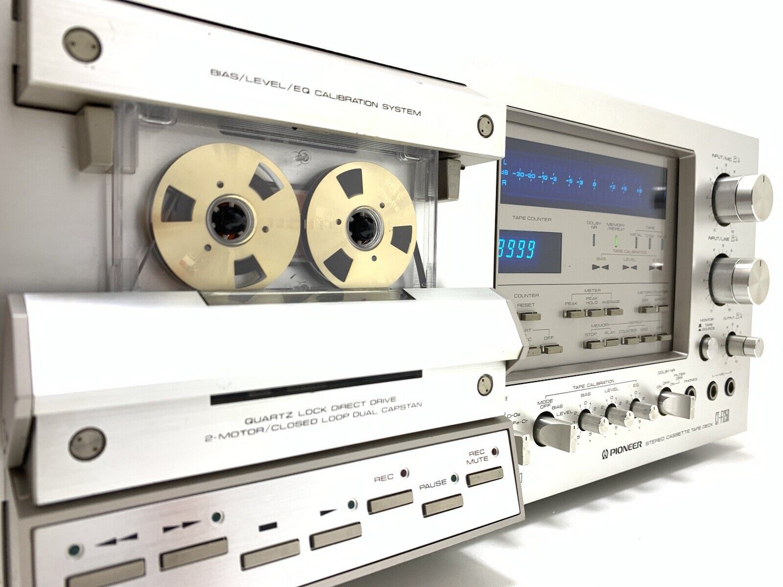 PIONEER CT F1250 3 Head Stereo Tape Deck BLUE LINE Vintage 1979 WORK Good Look