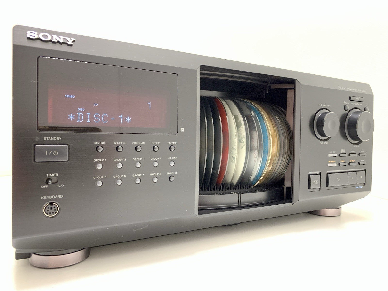 SONY CDP CX355 MegaStorage 300 CD Compact Disc Changer Vintage WORK Good Look