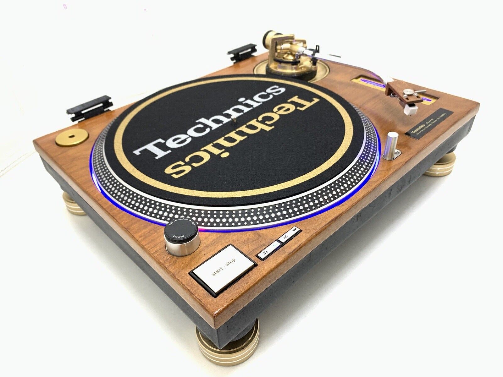 TECHNICS SL 1200 MK2 WOOD and GOLD Direct Drive Turntable Vintage WORK LIKE NEW