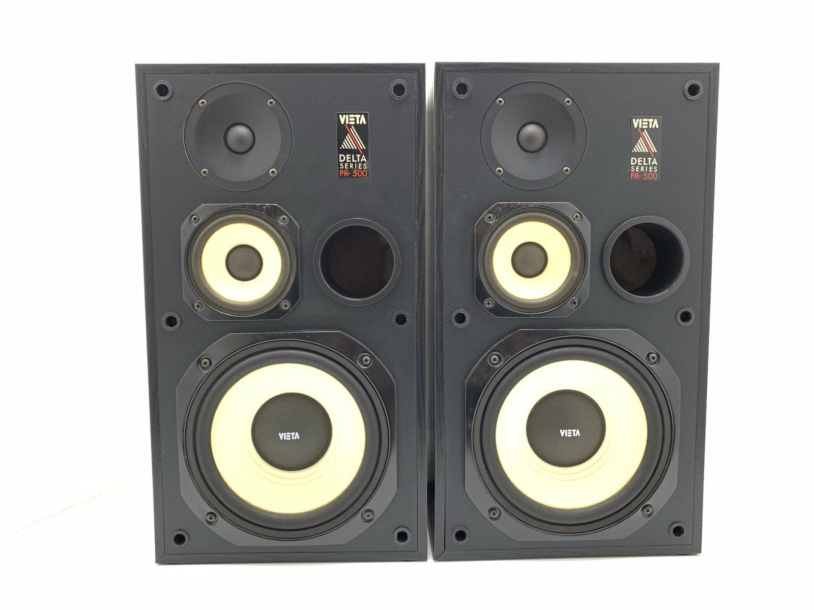 VIETA PR 500 DELTA Series Speakers 3 Way 80Watts RMS Vintage 1991 WORK Good Look