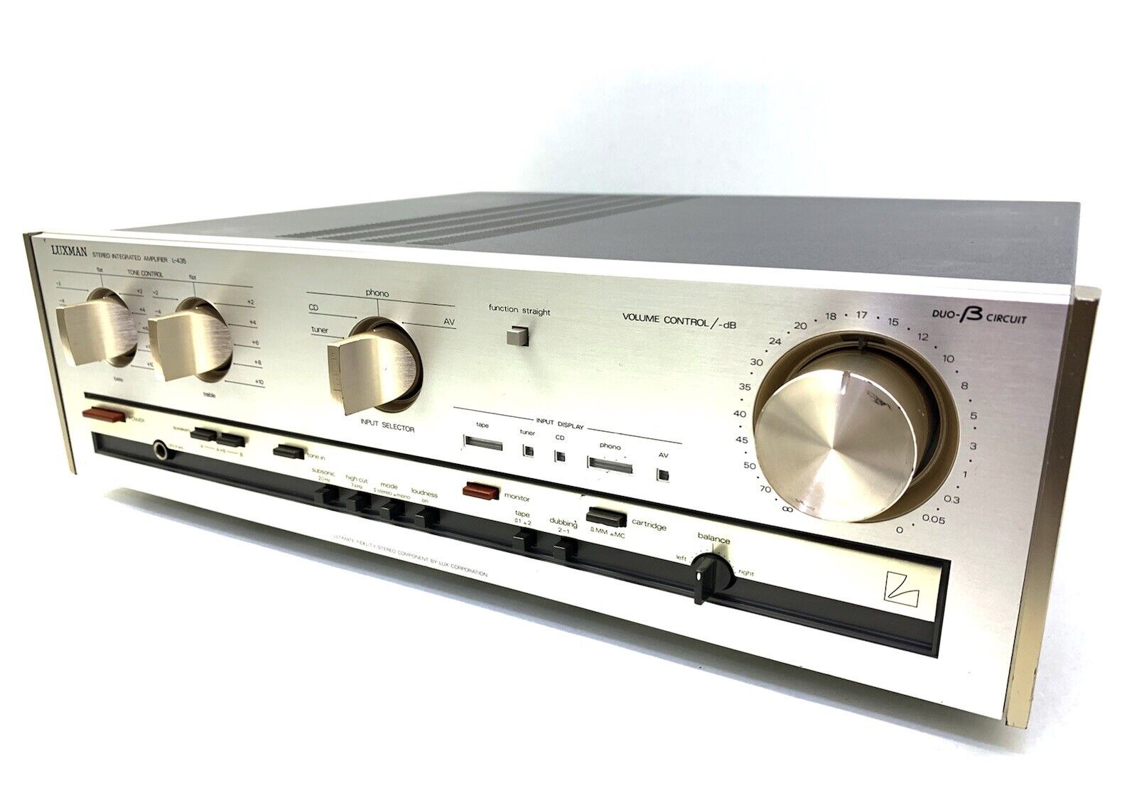 LUXMAN L-435 Stereo Integrated Amplifier 200W RMS Vintage 1987 Work Good Look