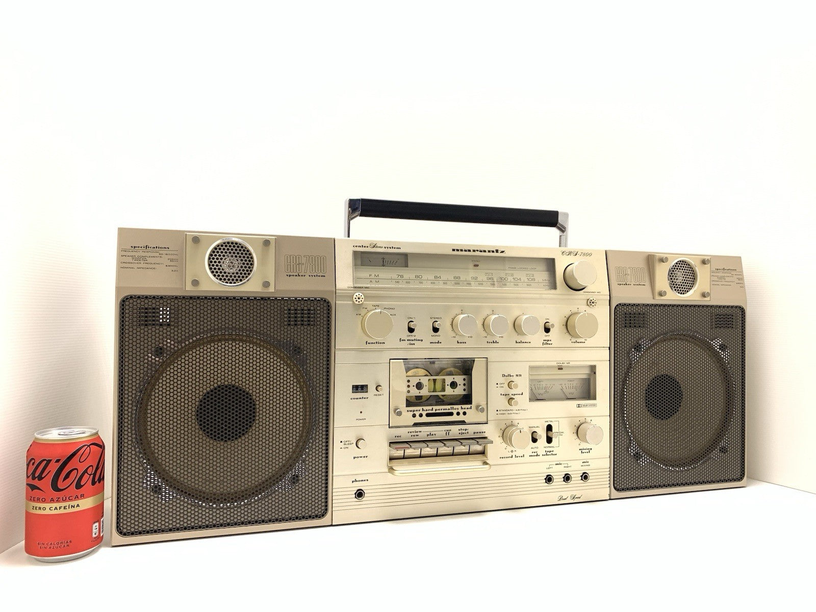 MARANTZ CRS 7800 BIG BOOMBOX STEREO Radio Cassette Vintage 1979 WORK Good Look