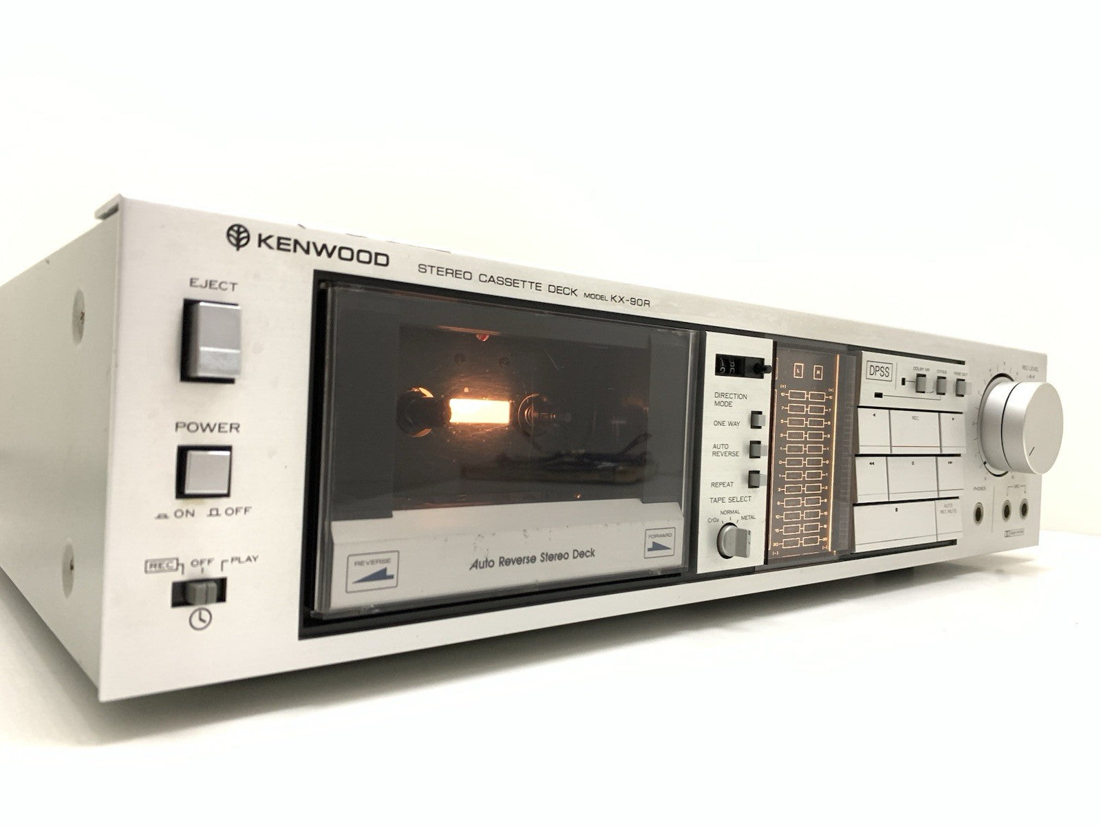 Kenwood KX 90R Stereo Cassette Tape Deck AutoReverse Vintage 1985 WORK Good Look