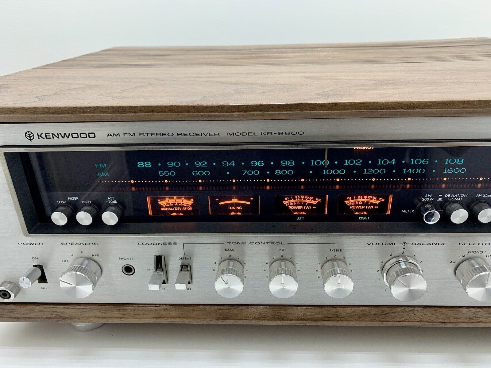 KENWOOD KR-9600 FM Stereo Receiver 2 X 160 Watts RMS Vintage 1976 WORK Good Look
