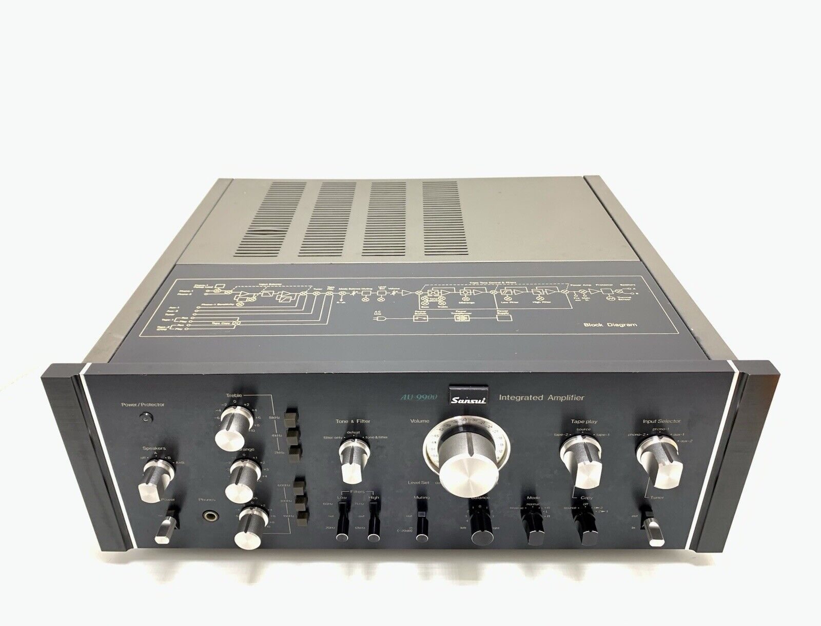 SANSUI AU-9900 Stereo Amplifier 80+80 Watts RMS + Original BOX Vintage GOOD LOOK