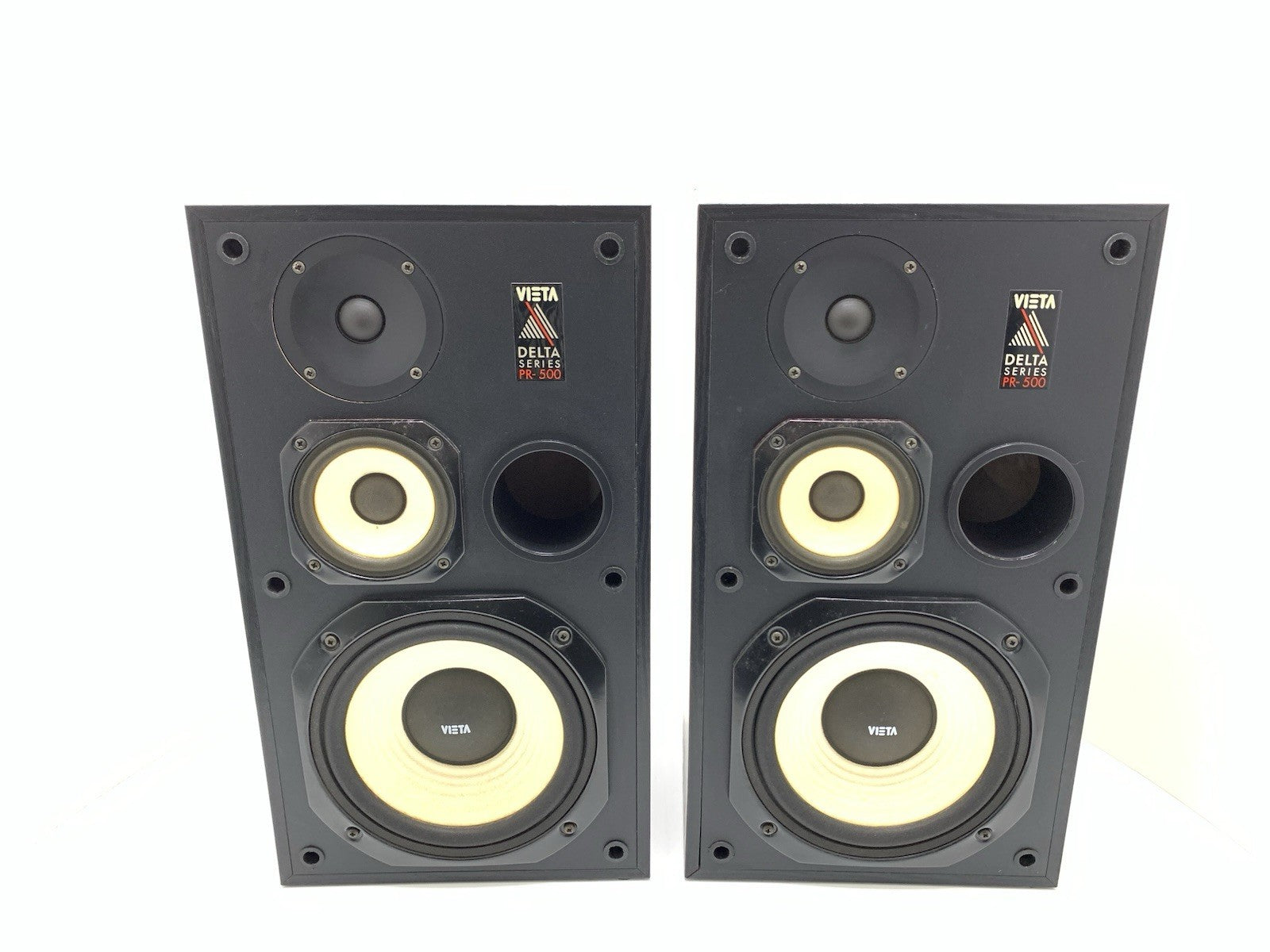 VIETA PR 500 DELTA Series Speakers 3 Way 80Watts RMS Vintage 1991 WORK Good Look