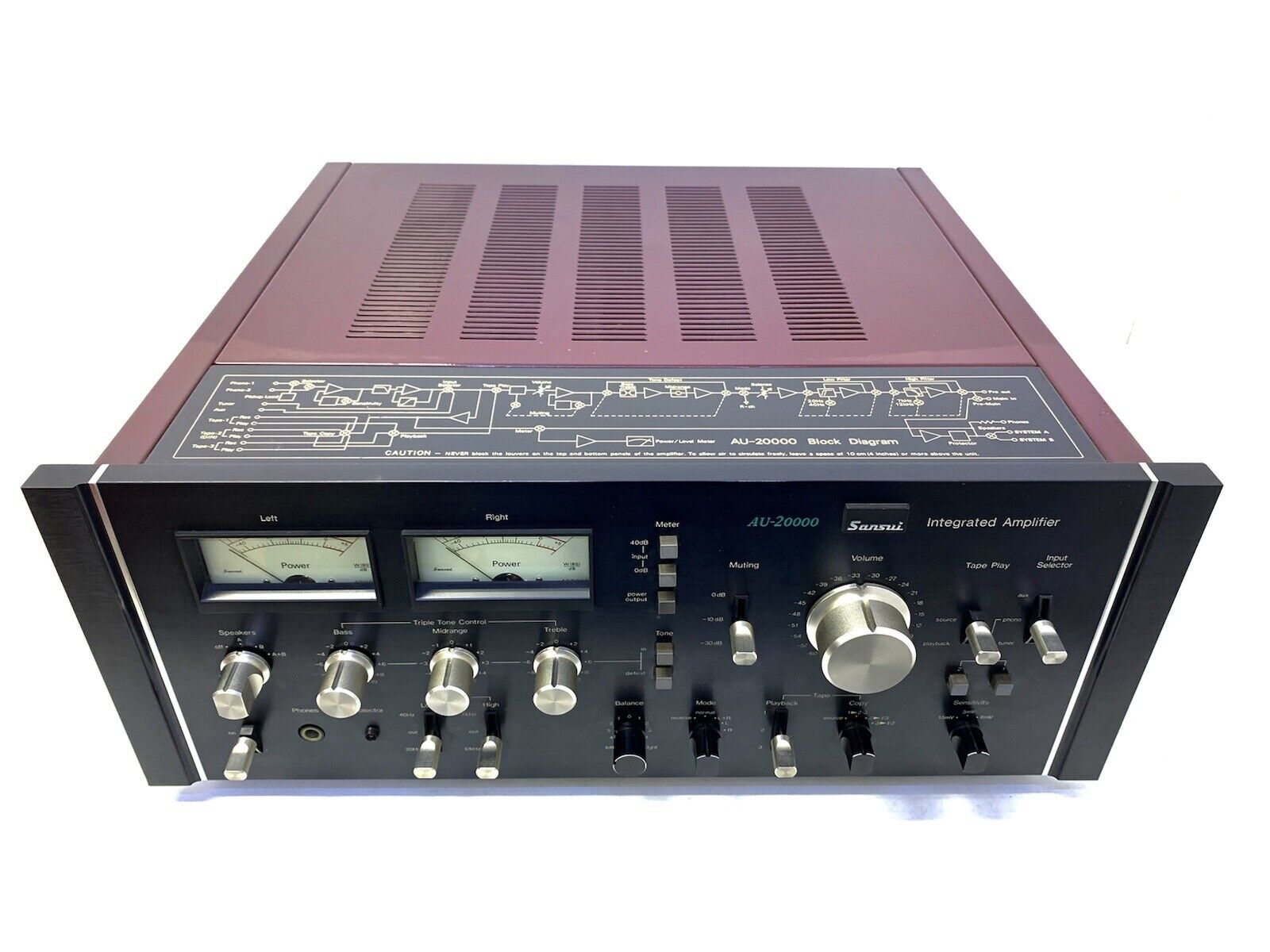 SANSUI AU 20000 Integrated Stereo Amplifier 2 X 170 WRMS Vintage 1975 Good Look