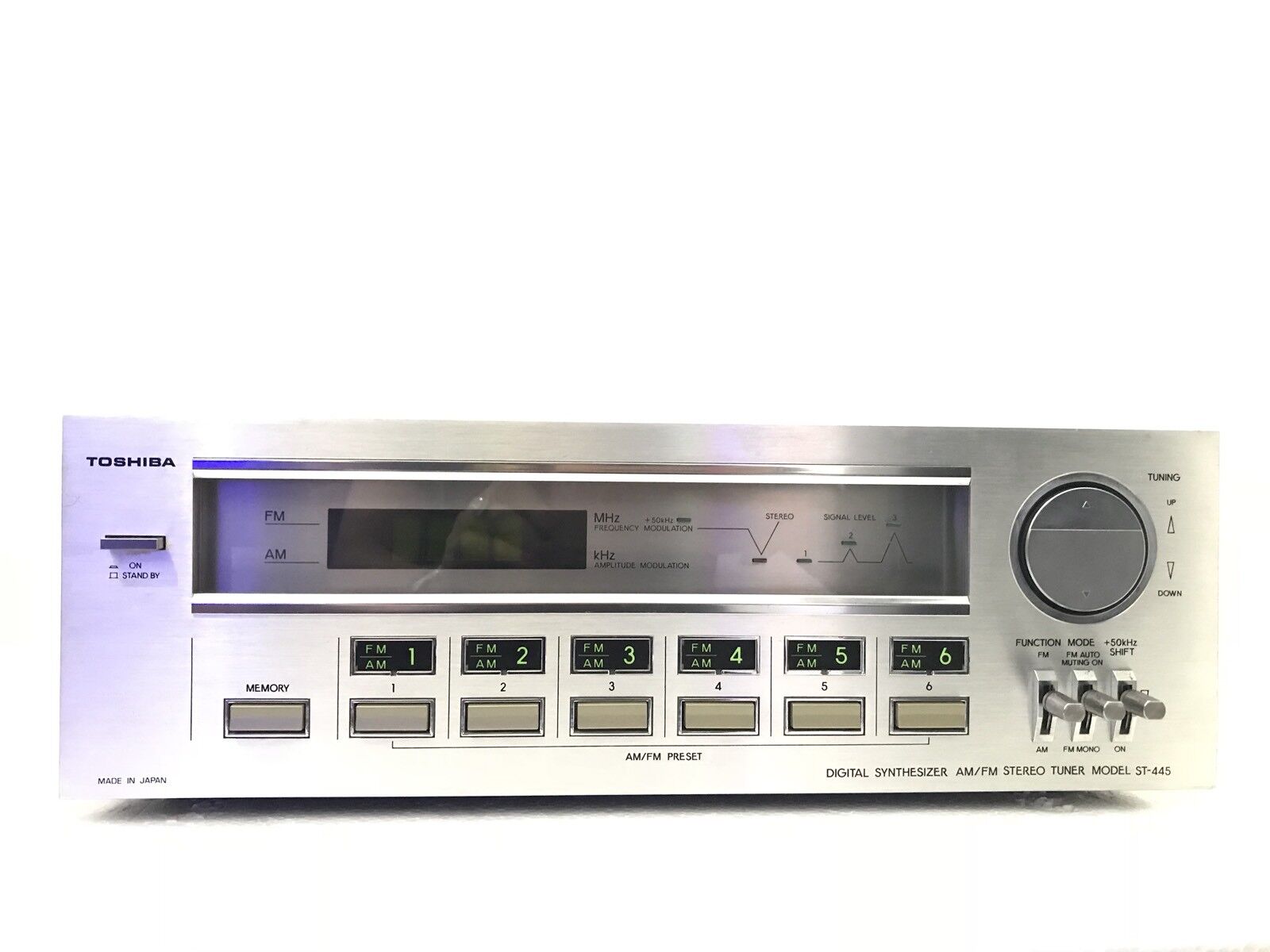 TOSHIBA ST-445 AM-FM Stereo Digital Tuner Vintage 1980 High End Refurbished 100%